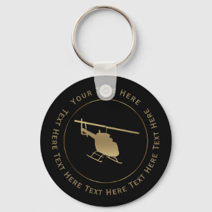 Gold Helicopter Key Ring