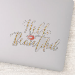 Gold Hello Beautiful Lips
