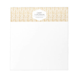 GOLD HERRINGBONE / CHEVRON ARTWORK Notepad