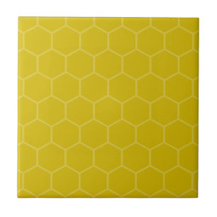 Gold hexagon geometric mosaic design tile