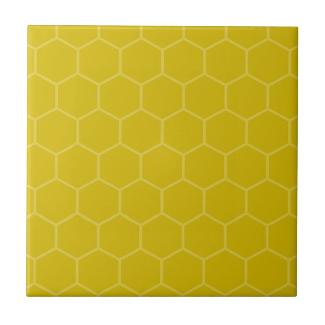 Gold hexagon geometric mosaic design tile (Front)
