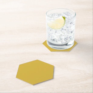 Gold Hexagon Pointed Tip Paper Coaster