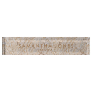 Gold Hide Modern Minimal Dentist Nameplate