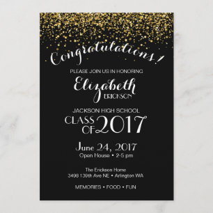 Gold High School Graduation Party Invitation