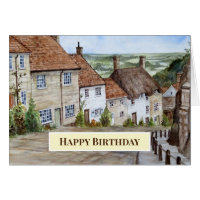 Gold Hill Shaftesbury Dorset England Watercolor