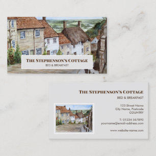 Gold Hill Shaftesbury Dorset England Watercolor Business Card