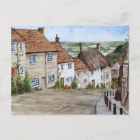 Gold Hill, Shaftesbury, Dorset Watercolor Painting