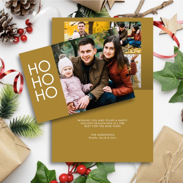 Gold "HO HO HO" Holiday Card (Creator Uploaded)