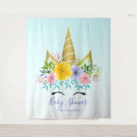 Gold hold floral unicorn baby shower