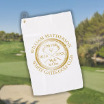 Gold Hole in One Classic Personalised  Golf Towel<br><div class="desc">Personalise the name,  location hole number and date to create a great keepsake to celebrate that fantastic hole in one. Designed by Thisisnotme©</div>