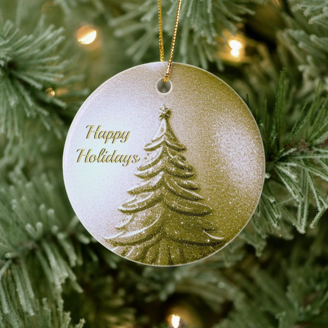Gold Holiday Christmas Ball Ornament (Tree)