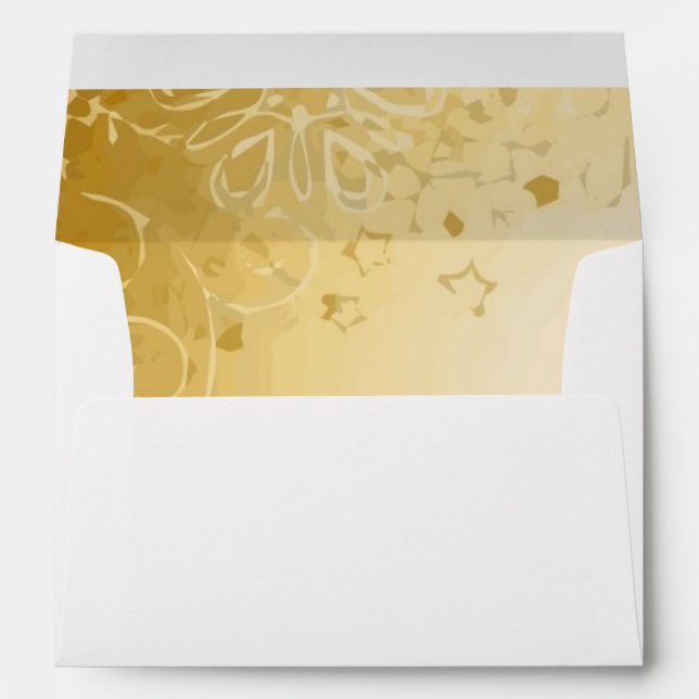 Gold Holiday Christmas Holiday Wedding Envelope (Back (Bottom))