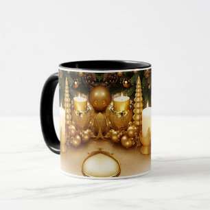 Gold Holiday Christmas Mug