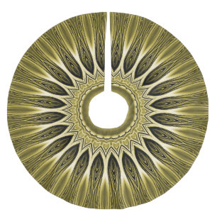 Gold Holiday Christmas Skirt Brushed Polyester Tree Skirt