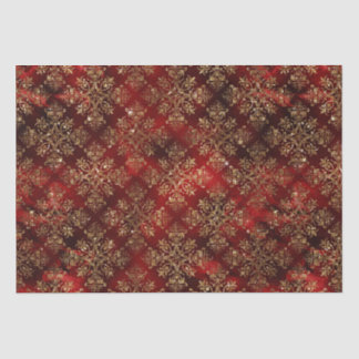 Gold Holiday Christmas Sparkle Elegant Damask  Tissue Paper