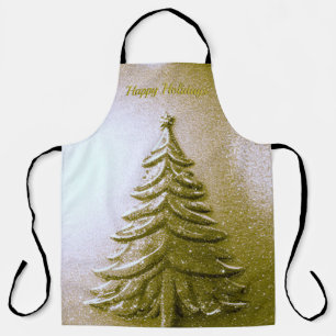 Gold Holiday Christmas Tree Apron