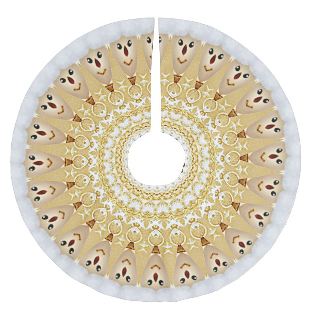 Gold Holiday Christmas Tree Skirt (Front)