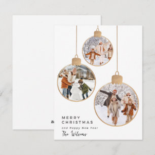 Gold Holiday Ornament Foil Christmas Card