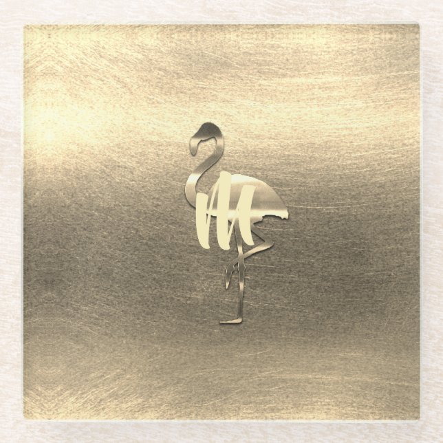 Gold Holiday Season Vibe Glass Coaster (Front)