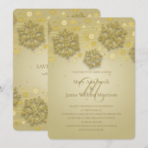 Gold Holiday Wedding Save The Date Invitation