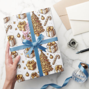 Gold Holiday  Wrapping Paper