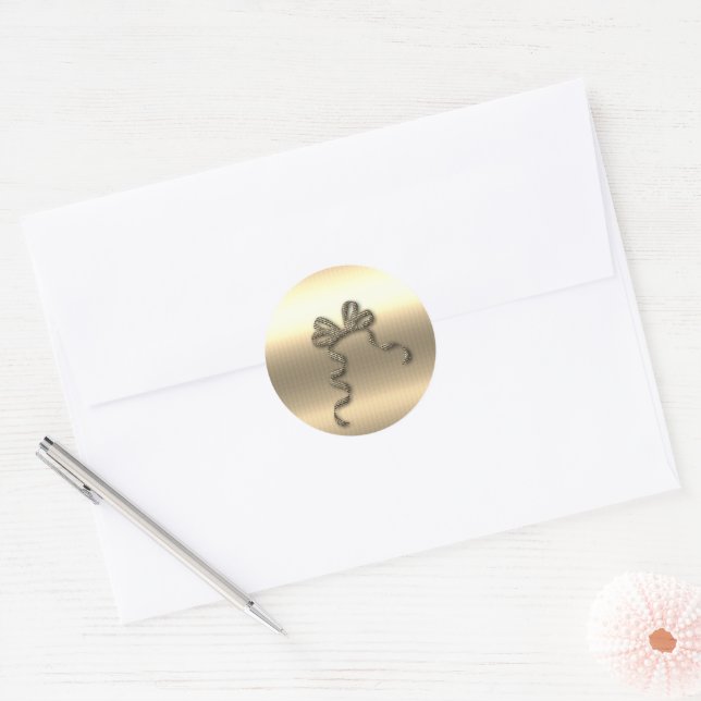 Gold Holidays Vibe Classic Round Sticker (Envelope)