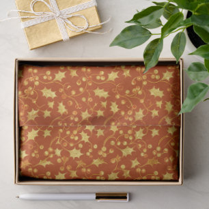 Gold Holly Tissue Paper