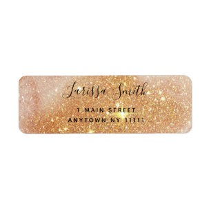 Gold Holographic Glitter Chic Return Address Label