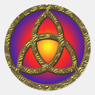 GOLD HOLY TRINITY SYMBOL CLASSIC ROUND STICKER