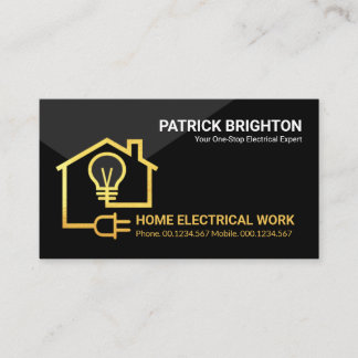 Gold Home Electric Circuit Wiring Electrician Business Card