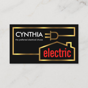 Gold Home Electrical Circuit Business Card