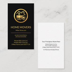 Gold Home Rooftop Moving  Business Card