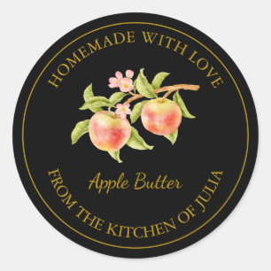 Gold Homemade Apple Butter Label   Black