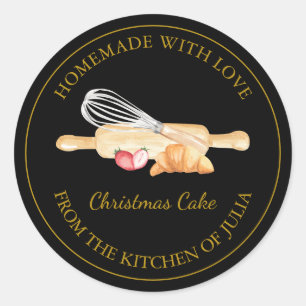 Gold Homemade Baking Small Business Label   Black