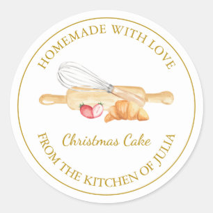 Gold Homemade Baking Small Business Label   White
