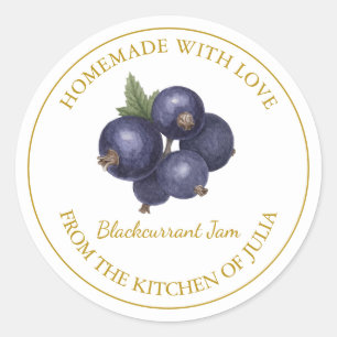 Gold Homemade Blackcurrant Jam Label