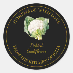 Gold Homemade Cauliflower Pickle Label   Black