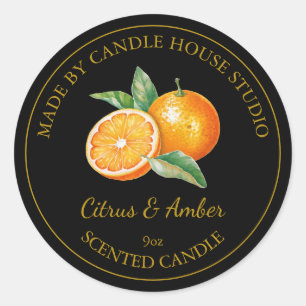 Gold Homemade Citrus Candle Label Black
