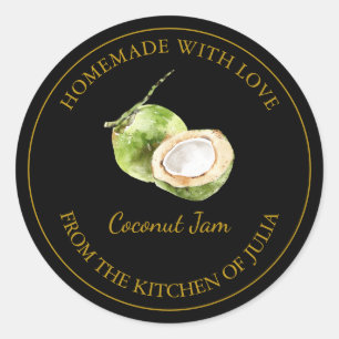 Gold Homemade Coconut Jam Label Black