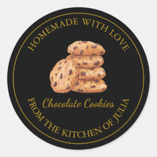 Gold Homemade Cookies Label Black
