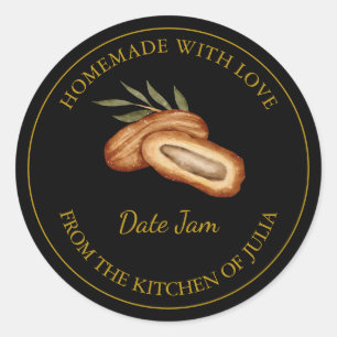 Gold Homemade Date Jam Label Black
