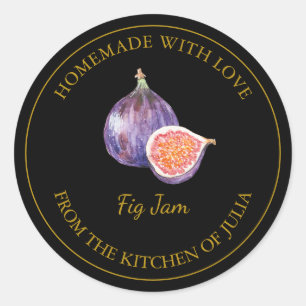Gold Homemade Fig Jam Label   Black
