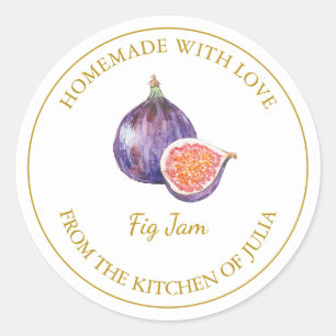 Gold Homemade Fig Jam Label   White
