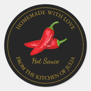Gold Homemade Hot Sauce Label   Black