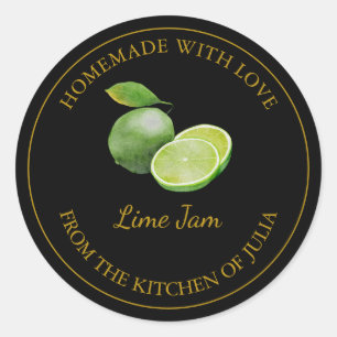 Gold Homemade Lime Jam Label   Black