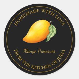 Gold Homemade Mango Preserves Label   Black