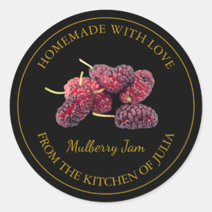 Gold Homemade Mulberry Jam Label Black