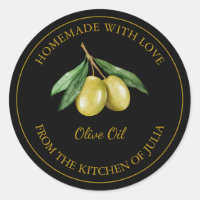 Gold Homemade Olive Oil Label | Black