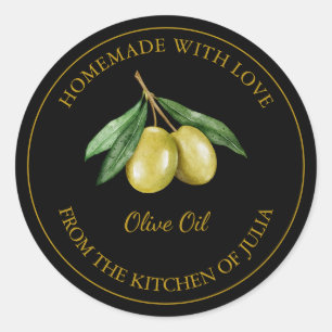 Gold Homemade Olive Oil Label   Black