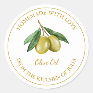 Gold Homemade Olive Oil Label   White